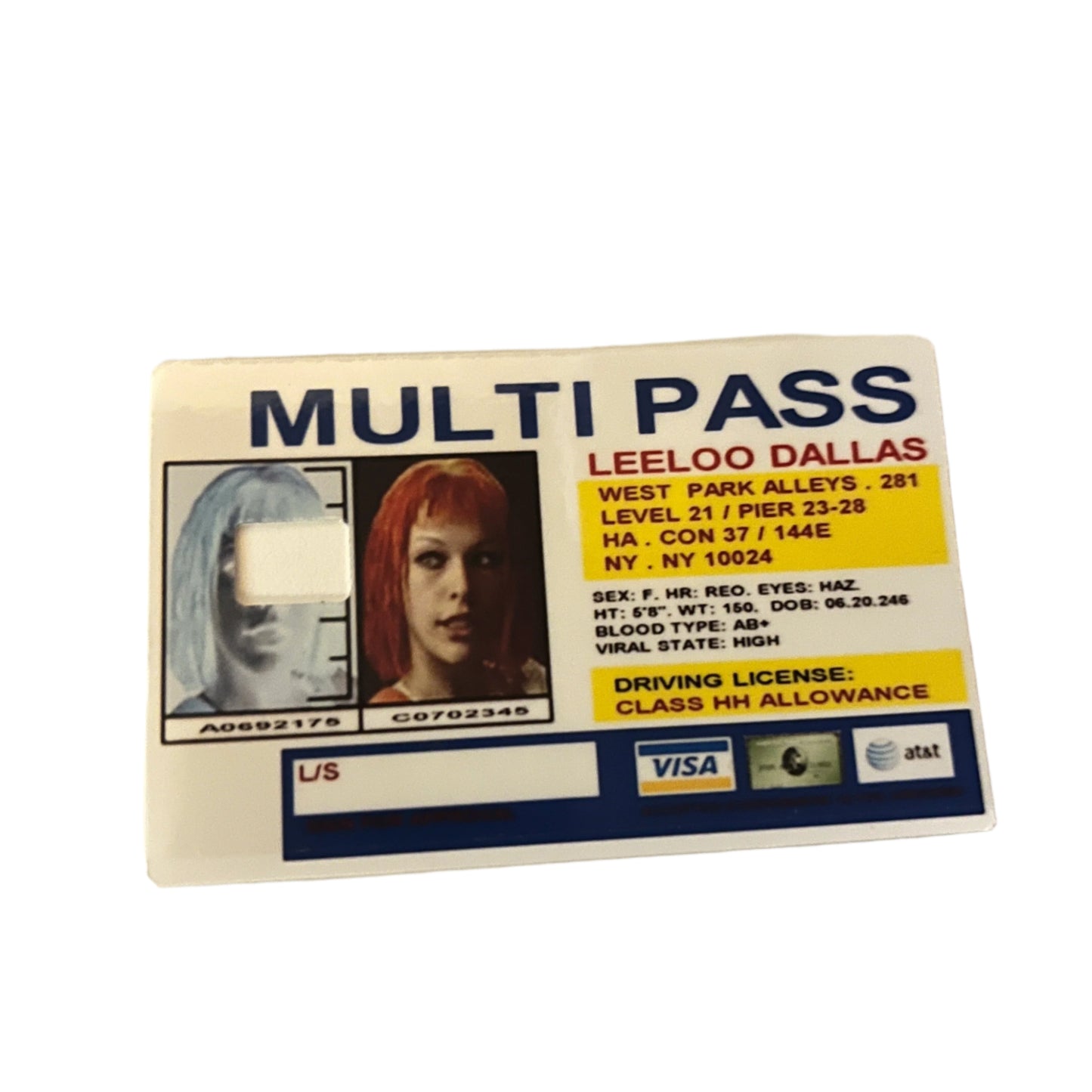 Multi pass card with a photo of a person on a beige background