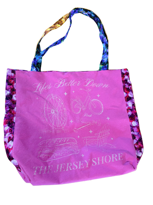 Pink Upcycled Tote | One-of-a-Kind Floral Large Tote