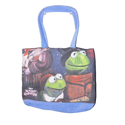 Muppet Christmas Carol Tote | One-of-a-Kind Upcycled Denim Bag