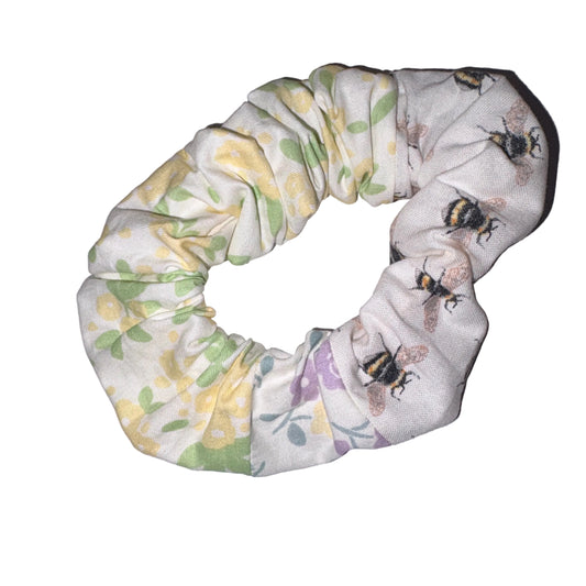 Bees and Flowers Scrunchie