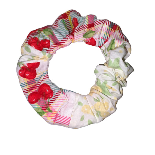 Cherries and Flowers Scrunchie