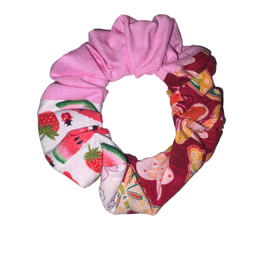 Watermelon and Butterflies Scrunchie