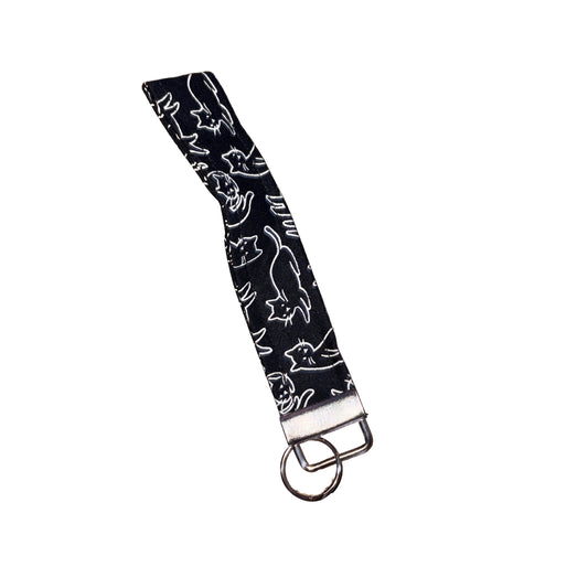 Black Cat Wristlet Keychain