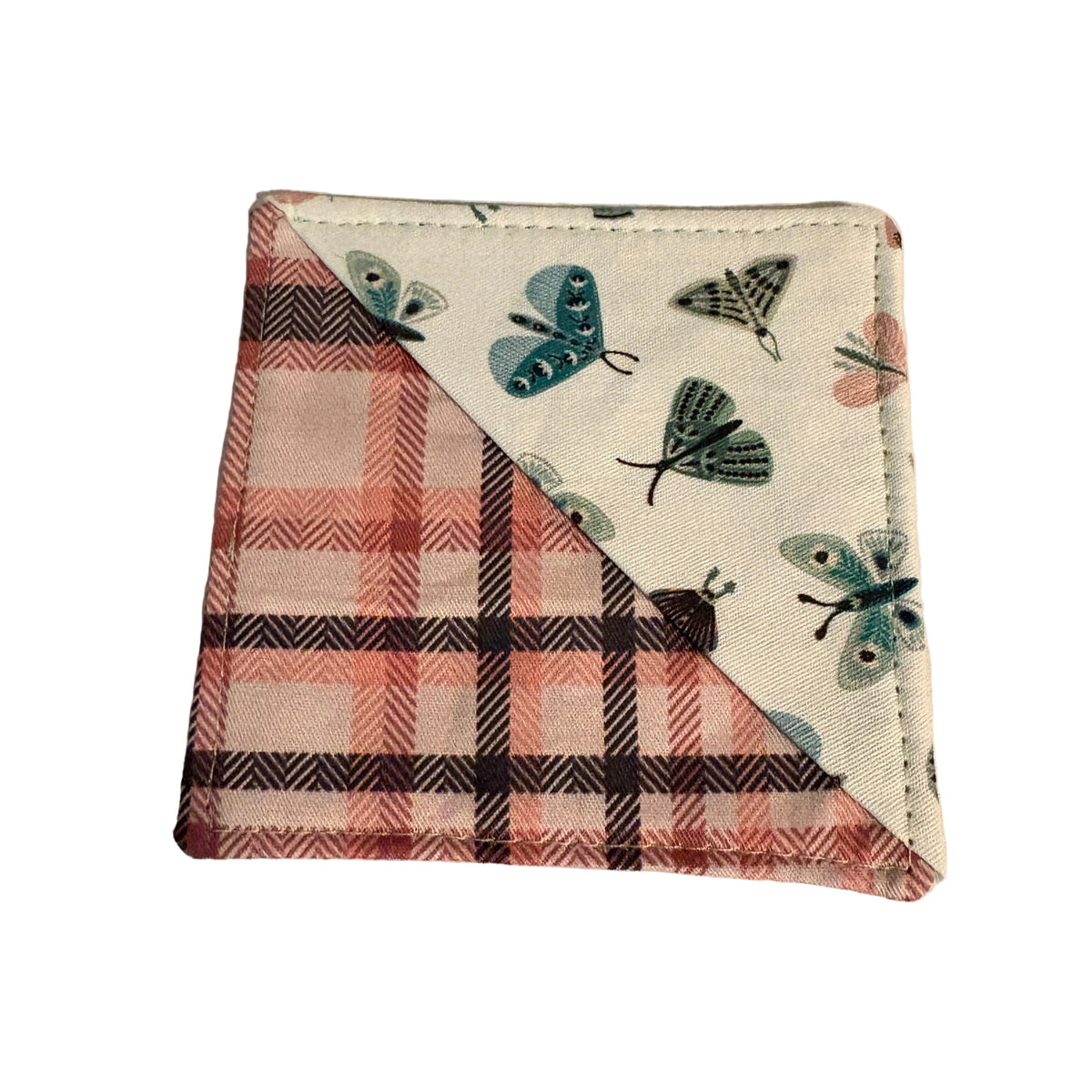 Pink Plaid Corner Bookmark