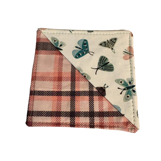 Pink Plaid Corner Bookmark