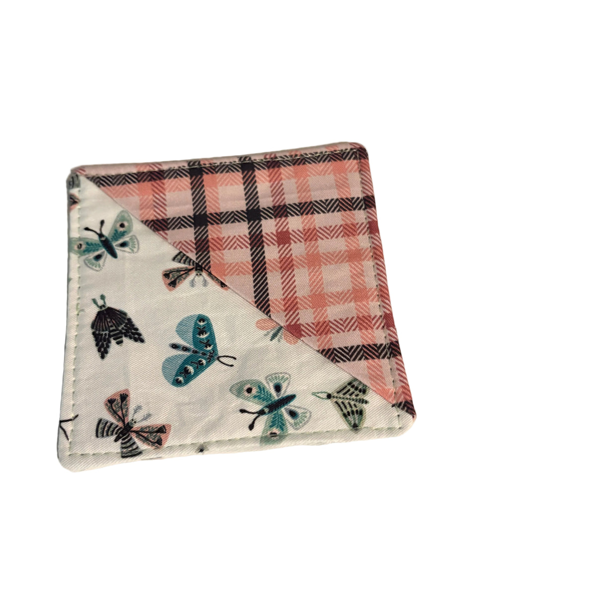 Pink Plaid Corner Bookmark